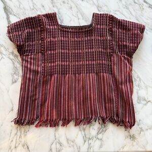 Handmade woven Mexican huipil top